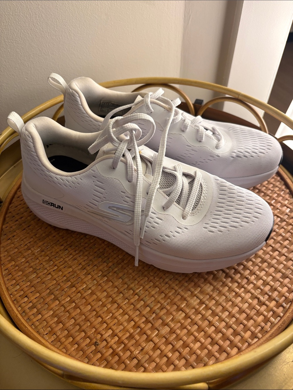 Skechers White GOrun Breathable Mesh Sneakers